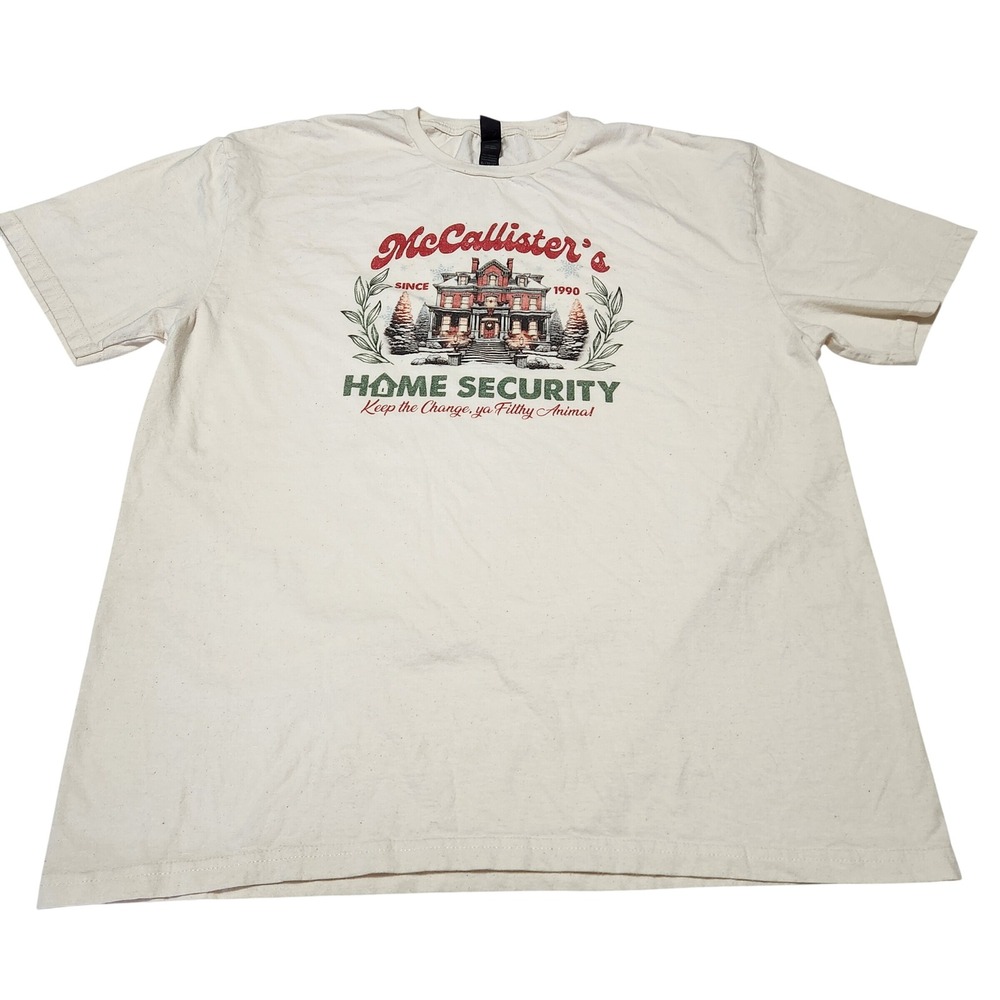 Gildan Softstyle Mccallister Home Security Ivory Graphic T-Shirt Xl Home Alone View 2